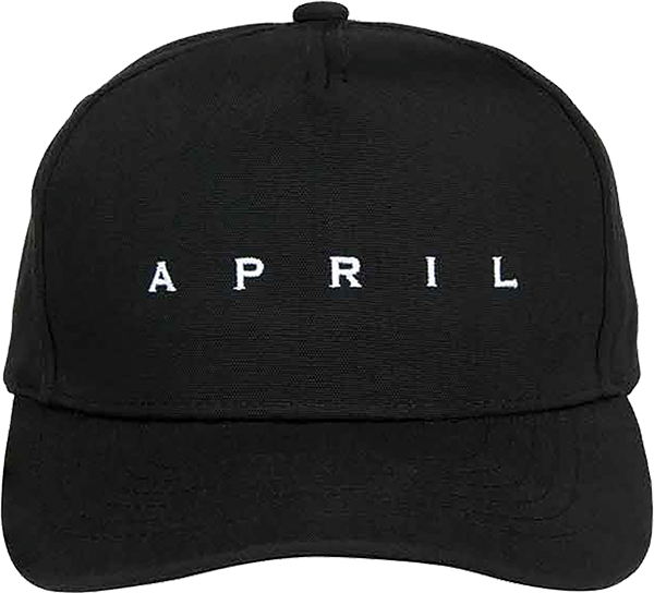 APRIL EMBROIDERED LOGO HAT ADJ-BLK/WHT