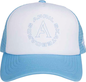 APRIL FULL CIRCLE TRUCKER HAT ADJ-WHT/LT.BLU