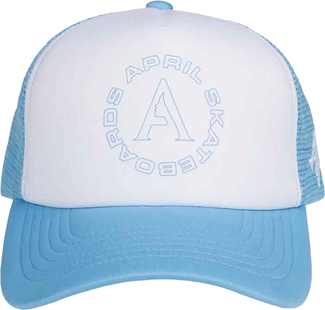 APRIL FULL CIRCLE TRUCKER HAT ADJ-WHT/LT.BLU