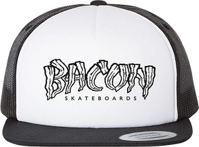 BACON LOGO MESH HAT ADJ-WHT/BLK/BLK