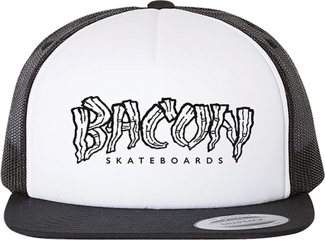 BACON LOGO MESH HAT ADJ-WHT/BLK/BLK