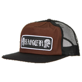 BAKER TWIN SKULLS TRUCKER HAT ADJ-BLACK