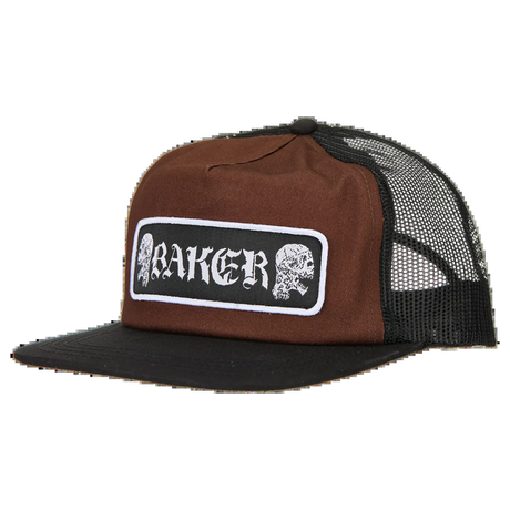 BAKER TWIN SKULLS TRUCKER HAT ADJ-BLACK