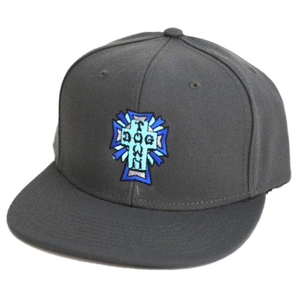 DOGTOWN CROSS LOGO COLOR HAT ADJ-CHARCOAL/BLUE