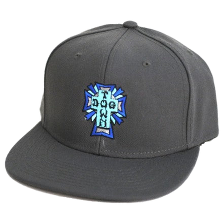 DOGTOWN CROSS LOGO COLOR HAT ADJ-CHARCOAL/BLUE