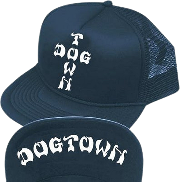 DOGTOWN CROSS LETTERS FLIP MESH HAT ADJ-NAVY