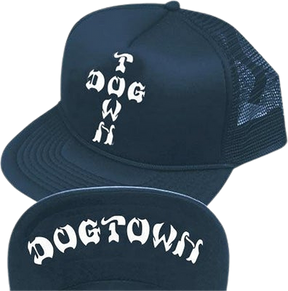 DOGTOWN CROSS LETTERS FLIP MESH HAT ADJ-NAVY