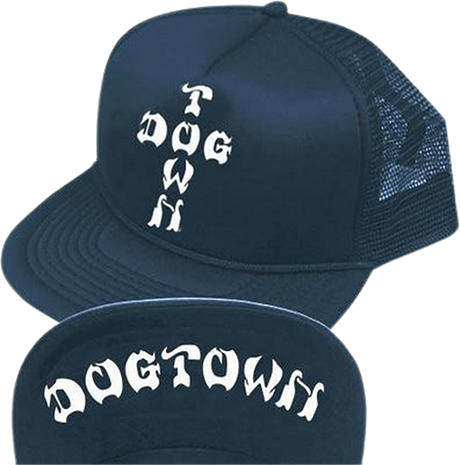 DOGTOWN CROSS LETTERS FLIP MESH HAT ADJ-NAVY