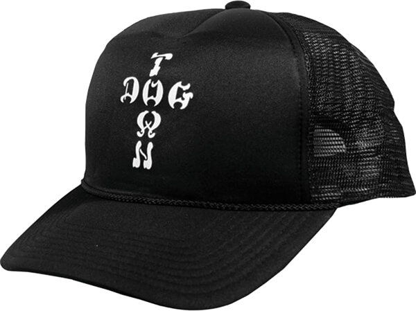 DOGTOWN CROSS LETTERS FLIP MESH HAT ADJ-BLACK