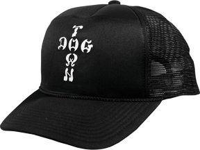 DOGTOWN CROSS LETTERS FLIP MESH HAT ADJ-BLACK