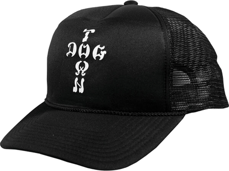 DOGTOWN CROSS LETTERS FLIP MESH HAT ADJ-BLACK