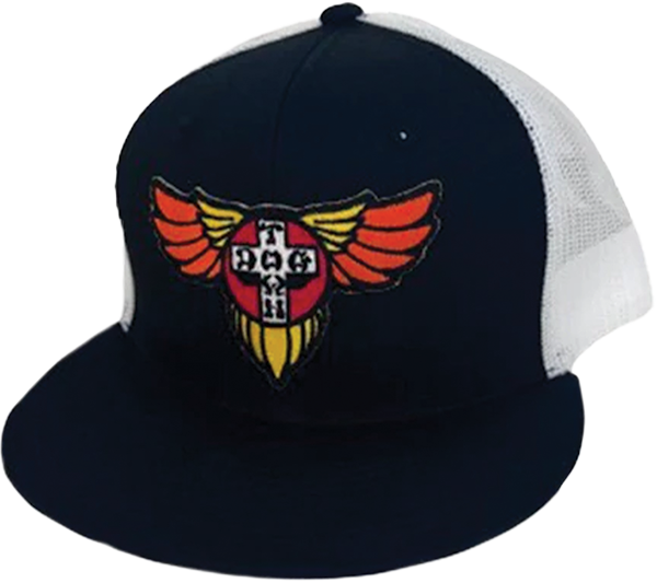 DOGTOWN WINGS PATCH OG 70S MESH HAT ADJ-NAVY/NAVY