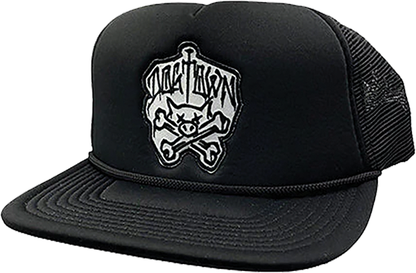 DOGTOWN PIG AND BONES MESH HAT ADJ-BLACK/BLACK
