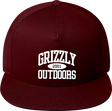 GRIZZLY HONOR ROLL HAT ADJ-BURGUNDY/WHT