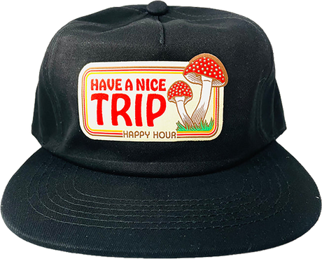HAPPY HOUR HAVE A NICE TRIP HAT ADJ-BLACK