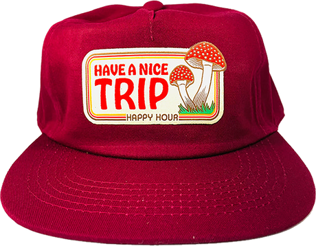 HAPPY HOUR HAVE A NICE TRIP HAT ADJ-BURGUNDY