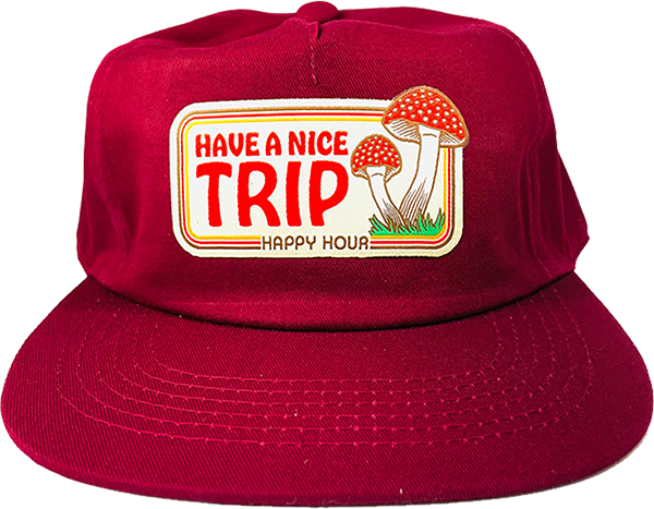 HAPPY HOUR HAVE A NICE TRIP HAT ADJ-BURGUNDY