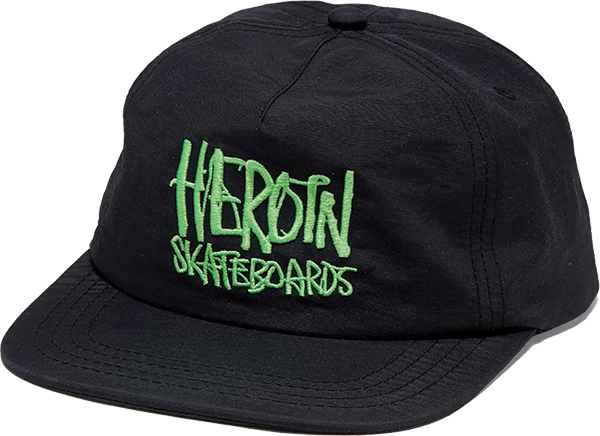 HEROIN SCRIPT NYLON HAT ADJ-BLK/GRN