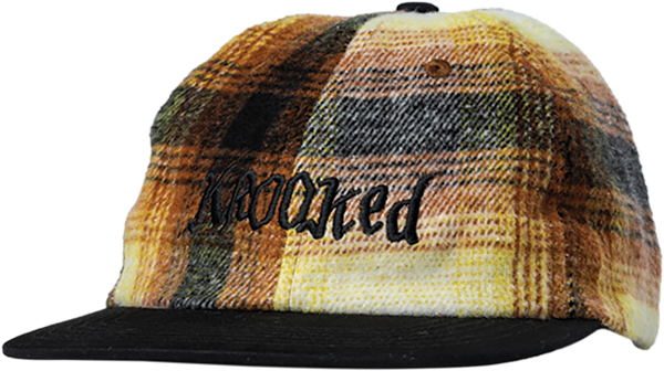 KROOKED DOUBLE OK SCRIPT FLANNEL HAT ADJ-BLACK