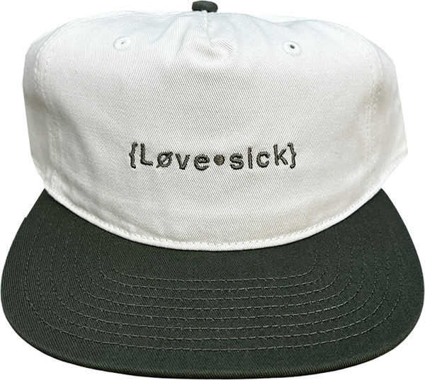 LOVESICK LOGO CORD HAT ADJ-WHITE/OLIVE