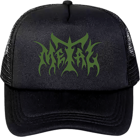 METAL LOGO TRUCKER HAT ADJ-BLACK/GRN