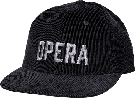 OPERA LOGO CORDUROY HAT ADJ-BLACK