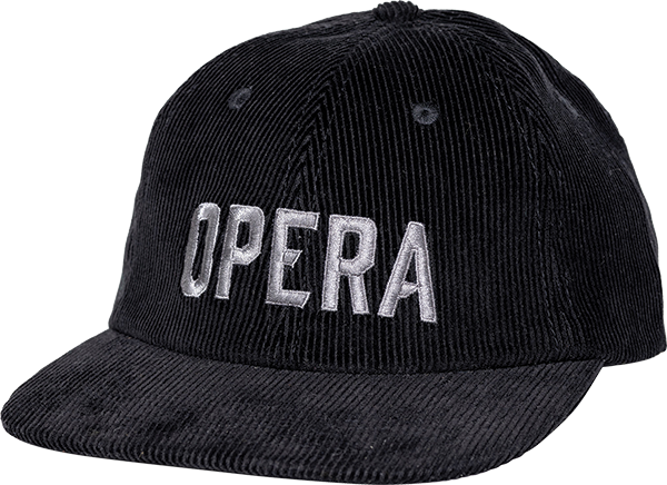OPERA LOGO CORDUROY HAT ADJ-BLACK