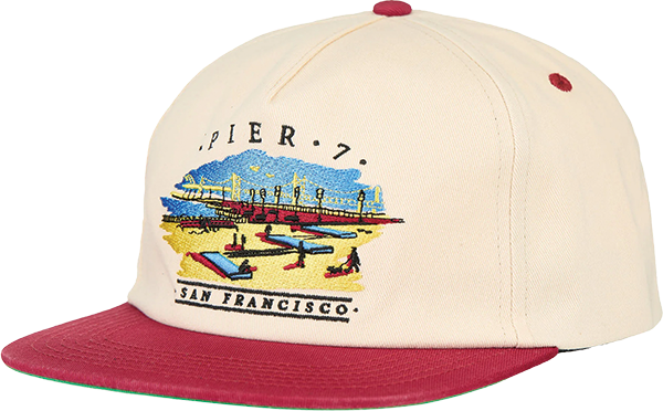REAL PIER 7 HAT ADJ-NAT/MAROON