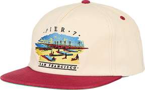 REAL PIER 7 HAT ADJ-NAT/MAROON