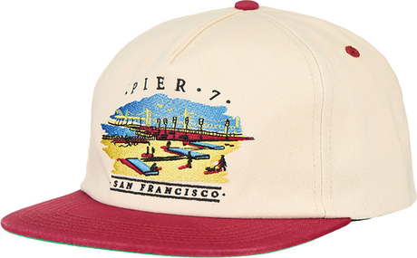 REAL PIER 7 HAT ADJ-NAT/MAROON