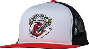 SPITFIRE BURNOUT HAT ADJ-WHT/RED/BLK