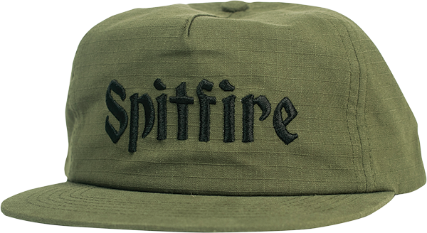 SPITFIRE MOLOTOV SCRIPT HAT ADJ-OLIVE/BLK