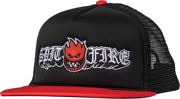 SPITFIRE OLD E DROP BIGHEAD HAT ADJ-BLACK/RED