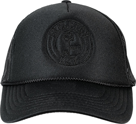 SKELETON KEY BLACK ON BLACK TRUCKER HAT ADJ-BLACK