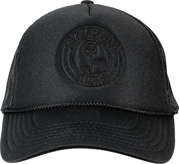 SKELETON KEY BLACK ON BLACK TRUCKER HAT ADJ-BLACK