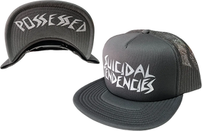 SUICIDAL PTS FLIP MESH HAT ADJ-LT.GREY/WHT