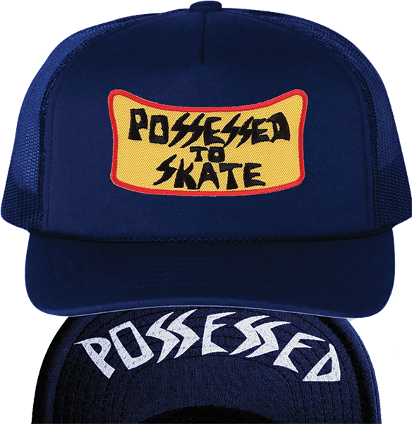SUICIDAL POSSESSED 2 SKATE PATCH MESH HAT ADJ-NAVY