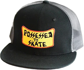 SUICIDAL POSSESSED TO SKATE MESH HAT ADJ-BLK/CHAR