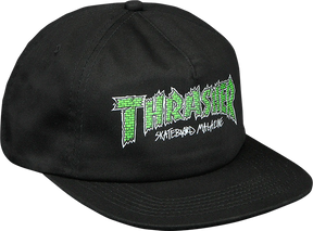 Thrasher Brick Hat Snapback Black Green