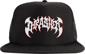 THRASHER HEAVY METAL TRUCKER HAT ADJ-BLACK/BLACK