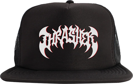 THRASHER HEAVY METAL TRUCKER HAT ADJ-BLACK/BLACK