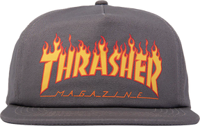 THRASHER PRINTED FLAME HAT ADJ-GREY