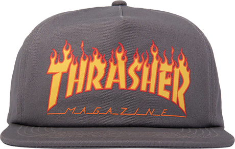 THRASHER PRINTED FLAME HAT ADJ-GREY