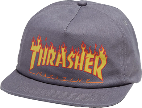 THRASHER PRINTED FLAME HAT ADJ-NAVY
