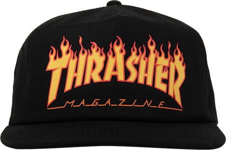 THRASHER PRINTED FLAME HAT ADJ-BLACK