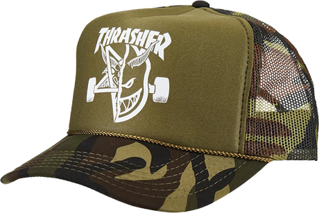 THRASHER SF THRASH AND BURN TRUCKER HAT ADJ-CAMO