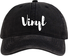 VINYL SCRIPT DAD HAT ADJ-BLACK