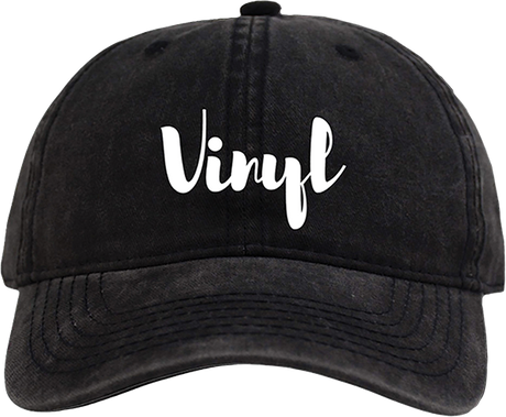 VINYL SCRIPT DAD HAT ADJ-BLACK