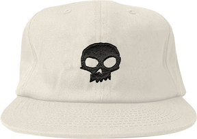 ZERO SINGLE SKULL APPLIQUE HAT ADJ-OFF WHT/BLK