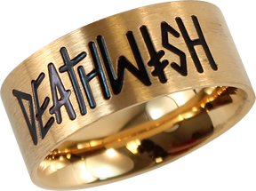DEATHWISH DEATHSPRAY LOGO RING XS-GOLD